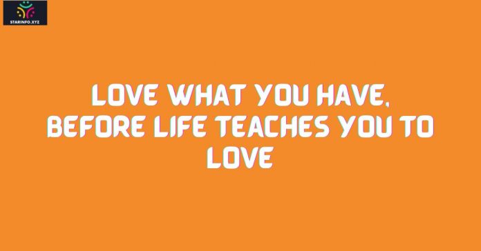 Love What You Have, Before Life Teaches You to Love